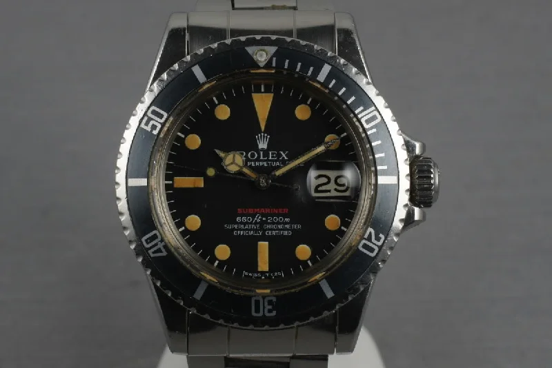 Rare Rolex Watches Online –1971 Rolex Red Submariner 1680 Mark IV with Orange Lume