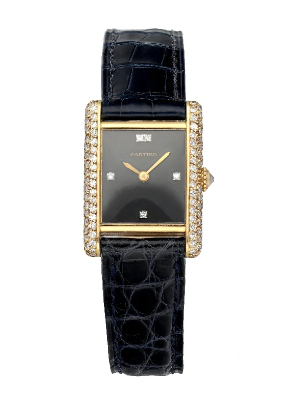 Discover the Best Cartier Timepieces for You –Cartier Tank Paris 78227 Onyx Dial 18K Yellow Gold Ladies Watch