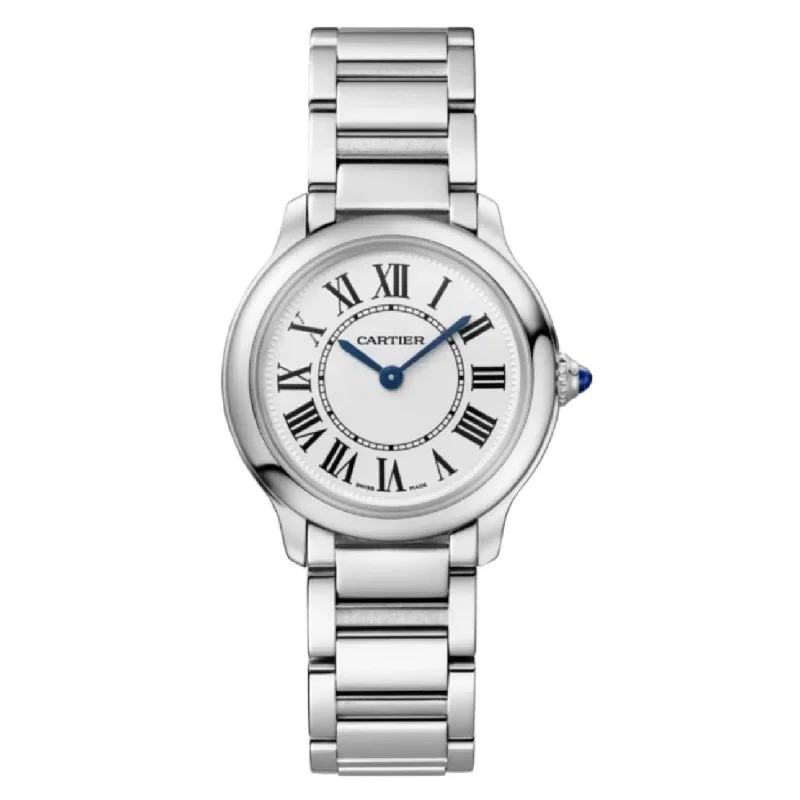 Find Rare Cartier Watches for Sale –Cartier Ronde de Cartier 33mm Women's watch - Ref: WSRN0033 - White Roman Dial, Stainless Steel Bracelet