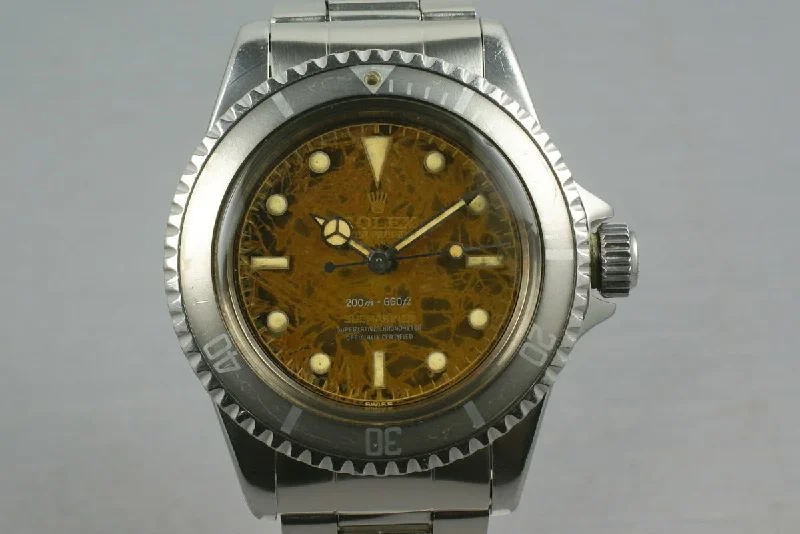 Shop Rolex Watches for Rare and Exclusive Timepieces –1959 Rolex Submariner 5512 4 line gilt chapter ring PCG Tropical Dial