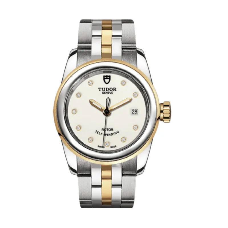 Tudor Watches: Swiss Quality You Can Trust –Tudor Glamour Date 26mm | Steel and 18k yellow gold bracelet | Opaline Diamond dial | Ladies Watch M51003-0026