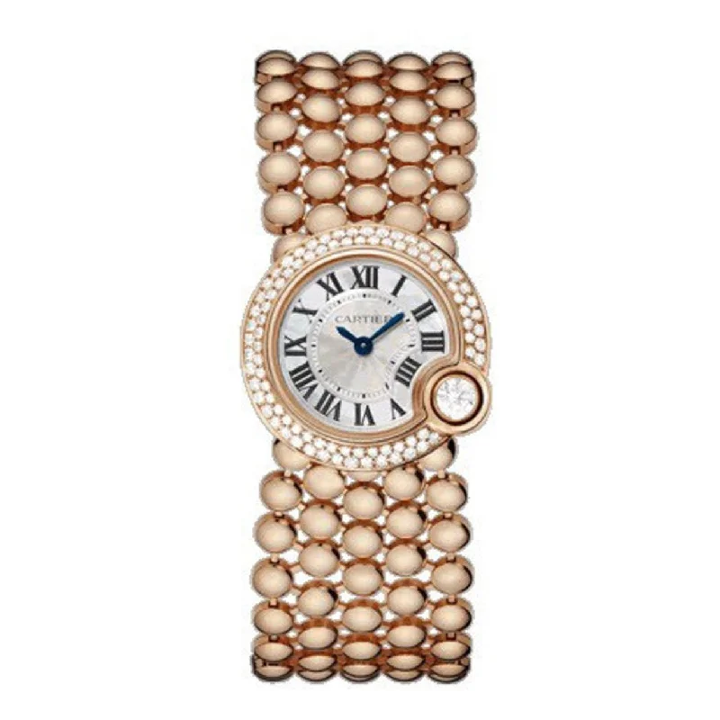 Discover the Legacy of Cartier Timepieces –Cartier Ballon Blanc de Cartier 24.2mm Women's watch - Ref: WE902057 - White Mother of Pearl Roman  Dial & Diamond Bezel, 18K Rose Gold Bracelet