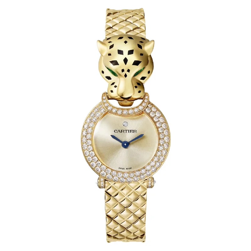 Cartier Watches: A Legacy of Precision –Cartier Panthere de Cartier 23.6mm Women's watch - Ref: HPI01526 - Gold Dial & Diamond Bezel, 18K Yellow Gold Bracelet