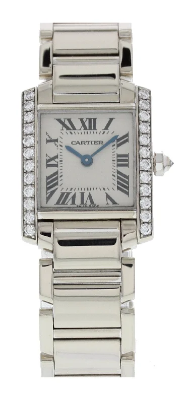 Find Cartier Watches with Iconic Elegance –Cartier Tank Francaise 2403 18k White Gold & Diamonds