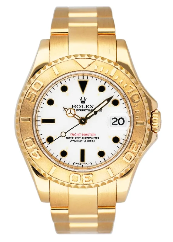 Rolex Watches for the Luxury Collector –Rolex Yacht Master 68628 White Dial 18K Yellow Gold Mens Watch