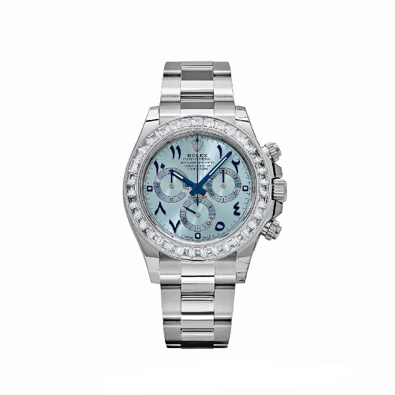 Rolex Watches: A Tradition of Excellence –Rolex Daytona 116576TBR Platinum Diamond Ice Blue Arabic Dial (2023)