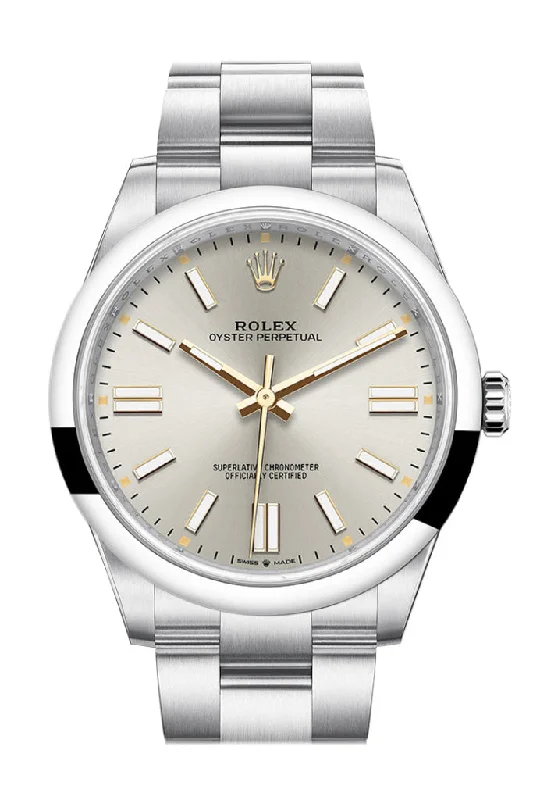 Explore Limited Edition Rolex Watches –Rolex Oyster Perpetual 41 Silver Dial Oyster Bracelet Watch 124300