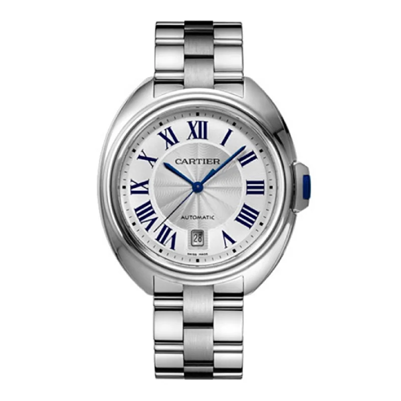 Find Exclusive Cartier Models for Timeless Style –Cartier Cle de Cartier 40mm Watch - Ref: WSCL0007 - Silver Roman Dial, Stainless Steel Bracelet